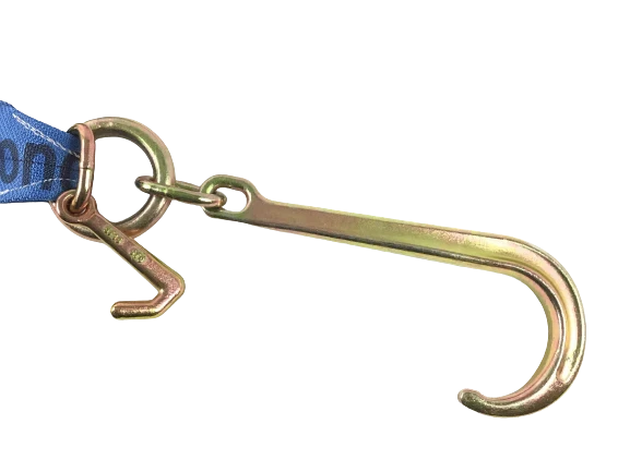 4" x 24" Towing V Bridle with 15" J Hook and Mini J-Diamond Weave - 5,400lbs WLL, Premium Diamond Weave, Assembled in USA CasterHQ