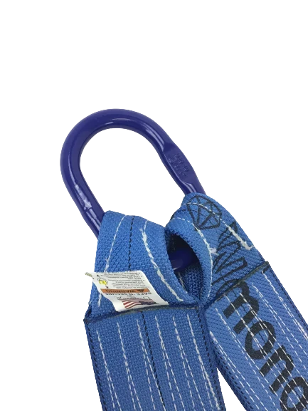 4" x 24" Towing V Bridle with 15" J Hook and Mini J-Diamond Weave - 5,400lbs WLL, Premium Diamond Weave, Assembled in USA CasterHQ