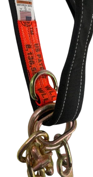 TOW-MULTIAXLEBRIDLE-DW V-Bridle Strap - 2" x 56" with 8" Forged J-Hooks & RTJ Cluster Hooks, 3333 lbs Load Capacity - Heavy-Duty Towing Strap SAFE 'N SECURE LLC