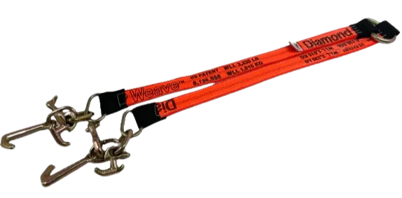 Heavy-Duty Towing V-Bridle, 2" x 36" with RTJ Cluster Hooks - 3,333 lbs Load Capacity SAFE 'N SECURE LLC