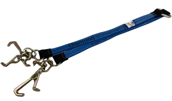 Heavy-Duty Towing V-Bridle, 2" x 36" with RTJ Cluster Hooks - 3,333 lbs Load Capacity SAFE 'N SECURE LLC