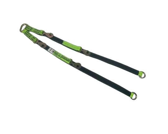 TOW-VSTRAPDR-4FSH-DW - High-Strength 2" x 56" V-Bridle with D-Ring & 4 x Flat Snap Hooks | Heavy-Duty Towing Equipment SAFE 'N SECURE LLC