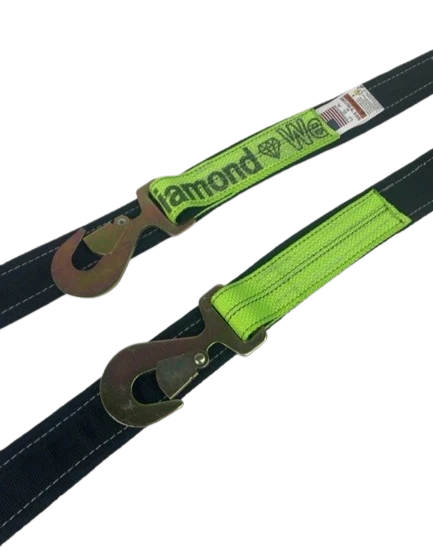 TOW-VSTRAPDR-4FSH-DW - High-Strength 2" x 56" V-Bridle with D-Ring & 4 x Flat Snap Hooks | Heavy-Duty Towing Equipment SAFE 'N SECURE LLC