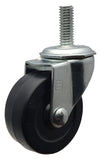 2" Swivel Stem Caster | Black Hard Rubber Wheel | Threaded Stem 3/8"-16 x 1" | 90 lbs Capacity NSF APPROVED