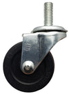 2" Swivel Stem Caster | Black Hard Rubber Wheel | Threaded Stem 3/8"-16 x 1" | 90 lbs Capacity NSF APPROVED