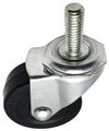 2" Swivel Stem Caster | Black Hard Rubber Wheel | Threaded Stem 3/8"-16 x 1" | 90 lbs Capacity NSF APPROVED