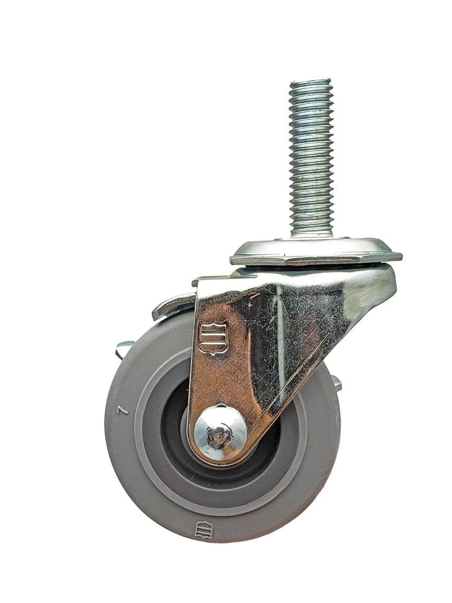 2" Locking Stem Caster | Non-Marking TPR Wheel | Threaded Stem 3/8"-16 x 1-1/4" | 80 lbs Capacity NSF APPROVED