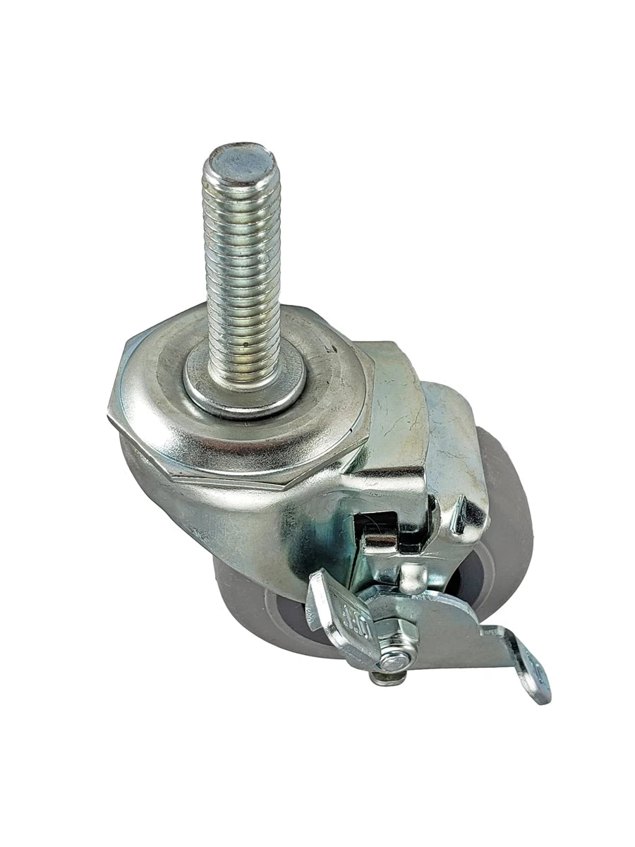 2" Locking Stem Caster | Non-Marking TPR Wheel | Threaded Stem 3/8"-16 x 1-1/4" | 80 lbs Capacity NSF APPROVED