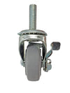 2" Locking Stem Caster | Non-Marking TPR Wheel | Threaded Stem 3/8"-16 x 1-1/4" | 80 lbs Capacity NSF APPROVED