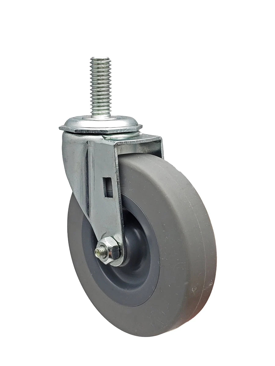 3" Stem Caster | Non-Marking Thermo Rubber Wheel | Threaded Stem 3/8"-16 x 1" | 100 lbs Capacity NSF APPROVED