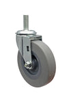 3" Thermo Rubber Wheel Threaded Stem Caster 3/8"-16 x 1" – 100 lb | CasterHQ