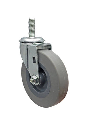 3" Thermo Rubber Wheel Threaded Stem Caster 3/8"-16 x 1" – 100 lb