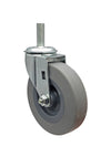 3" Stem Caster | Non-Marking Thermo Rubber Wheel | Threaded Stem 3/8"-16 x 1" | 100 lbs Capacity NSF APPROVED