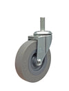 3" Stem Caster | Non-Marking Thermo Rubber Wheel | Threaded Stem 3/8"-16 x 1" | 100 lbs Capacity NSF APPROVED