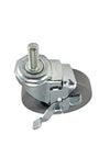 3" Locking Stem Caster | Non-Marking Thermo Rubber Wheel | Threaded Stem 3/8"-16 x 1" | 100 lbs Capacity NSF APPROVED