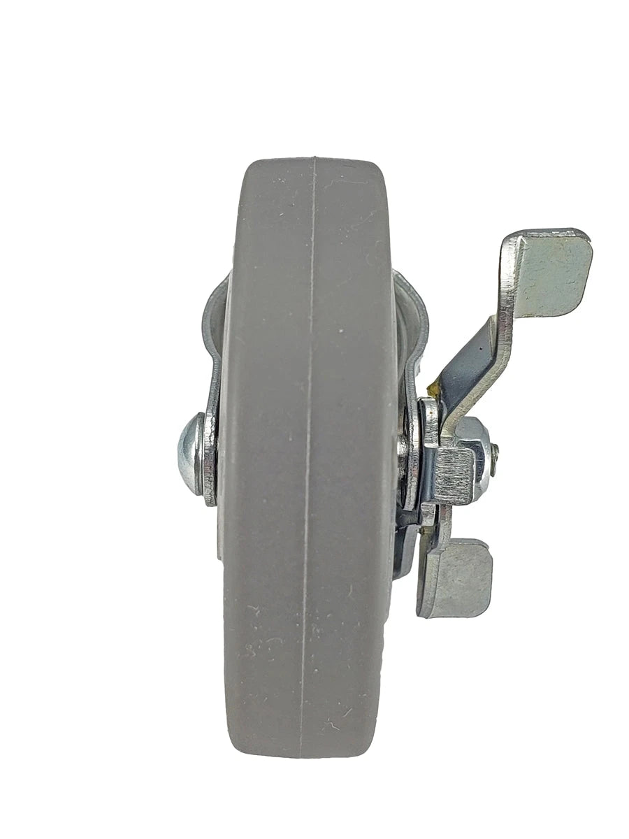 3" Locking Stem Caster | Non-Marking Thermo Rubber Wheel | Threaded Stem 3/8"-16 x 1" | 100 lbs Capacity NSF APPROVED