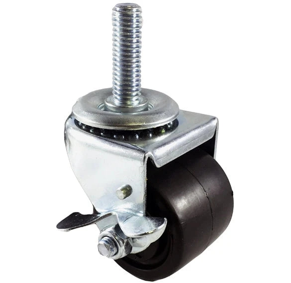 2 Inch Low Profile Super Duty Stem Caster with Brake - 1/2 Inch-13 x 1-1/2 Inch Threaded Stem CasterHQ