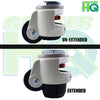 TP-40S - 1.75" Wheel - Stem Retractable Leveling Machine Casters - 4 Pack - 440 lbs Per Set CasterHQ