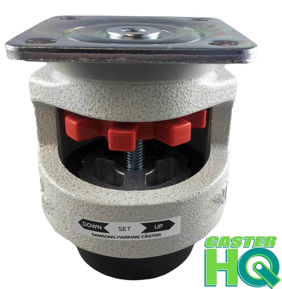 Retractable Leveling Casters 2.5 Inch Wheel - 4 Pack | 4400 lbs Capacity Heavy Duty Machine Feet CasterHQ