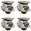 QuickAdjust Ratchet-Leveling Casters - 2" Nylon Wheels, Retractable, Set of 4 (2,400 lbs Capacity) CasterHQ