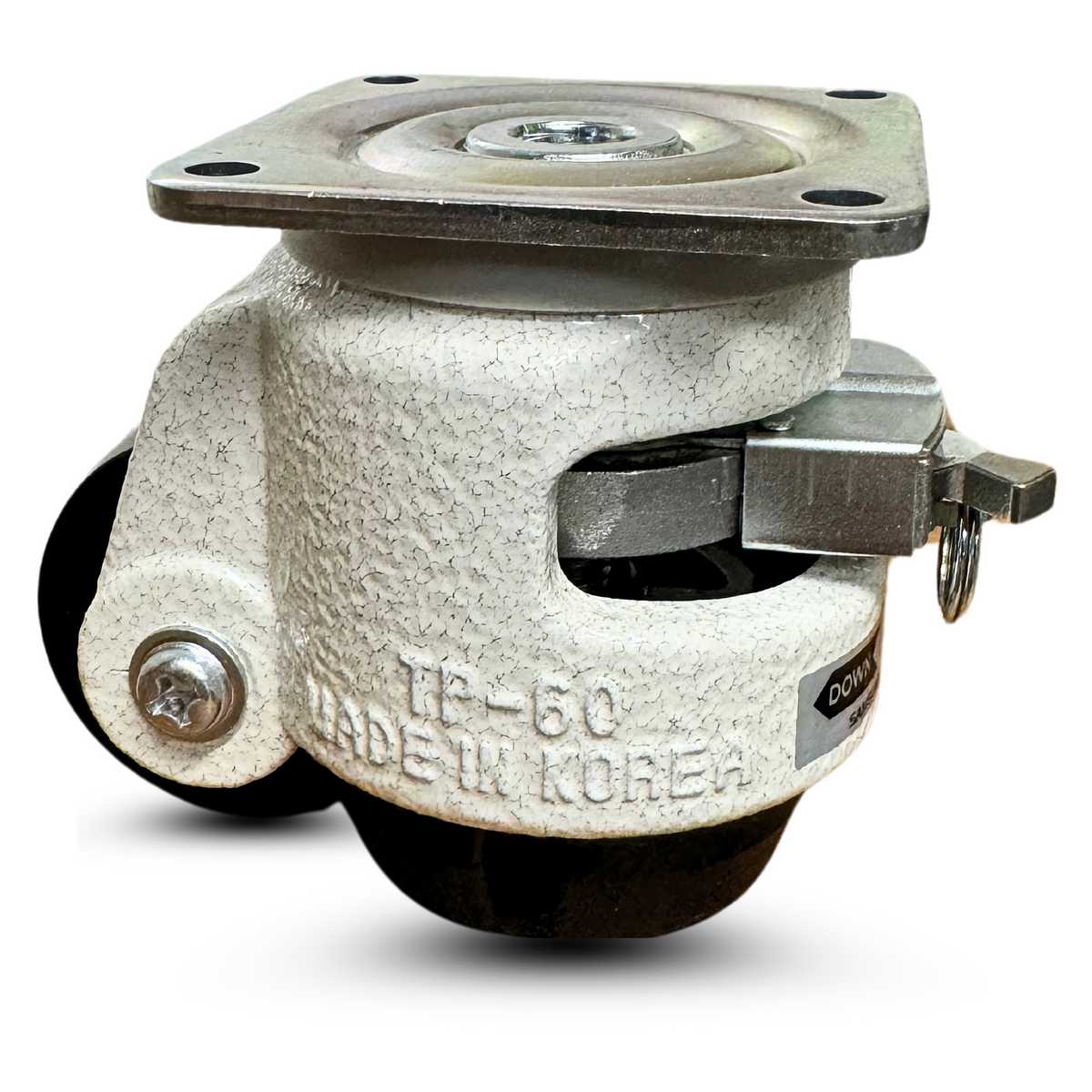 QuickAdjust Ratchet-Leveling Casters - 2" Nylon Wheels, Retractable, Set of 4 (2,400 lbs Capacity) - CasterHQ