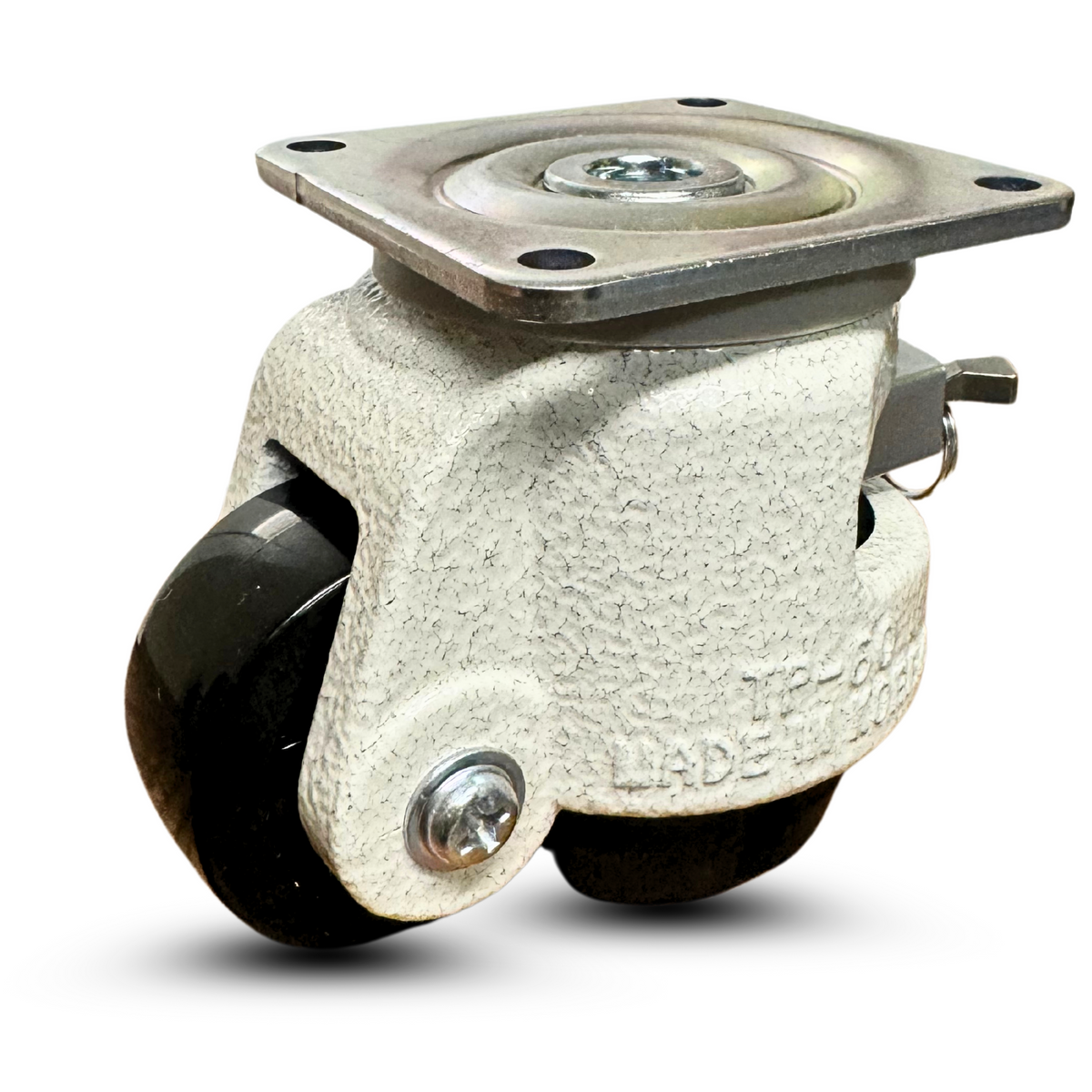 QuickAdjust Ratchet-Leveling Casters - 2" Nylon Wheels, Retractable, Set of 4 (2,400 lbs Capacity) - CasterHQ
