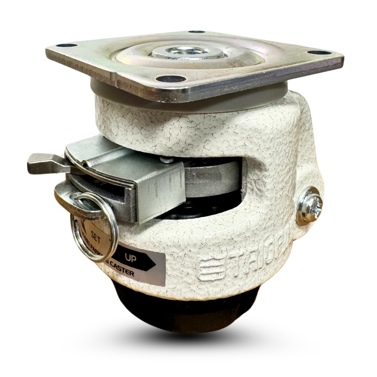 QuickAdjust Ratchet-Leveling Casters - 2" Nylon Wheels, Retractable, Set of 4 (2,400 lbs Capacity) - CasterHQ