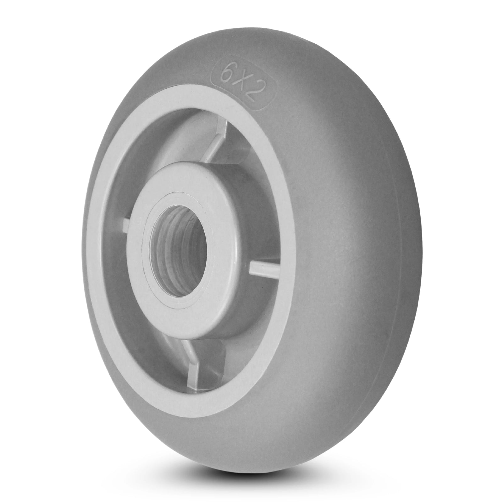 6" X 2" CROWNED GRAY THERMO RUBBER (NON MARKING) WHEEL - 500 LBS CAPACITY CasterHQ