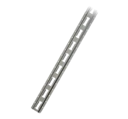 Galvanized E-Track Vertical Rail, 10 Feet Long with 2" Slots, 12 lbs CasterHQ