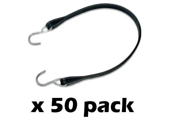 USA Tarp Straps with Crimped Hooks - 21 Inch - Box of 50 CasterHQ
