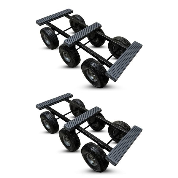 Texas ToughTraverse 6-Wheel All-Terrain Dolly 2-Pack - Heavy-Duty USA-Made Furniture & Equipment Movers with Pneumatic Tires and 1,400 lb Capacity CasterHQ