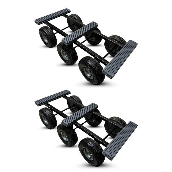 Texas ToughTraverse 6-Wheel All-Terrain Dolly 2-Pack - Heavy-Duty USA-Made Furniture & Equipment Movers with Pneumatic Tires and 1,400 lb Capacity CasterHQ