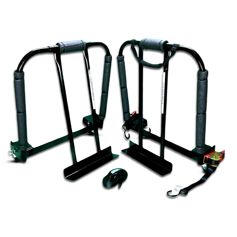 Safe Dolly - 1600 lbs Capacity with 3" HD Casters and Retractable Ratchets (Set of 2) - American-Made CasterHQ