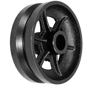 6" x 2" Cast Iron V-Groove Industrial Replacement Wheel – 1000 lb