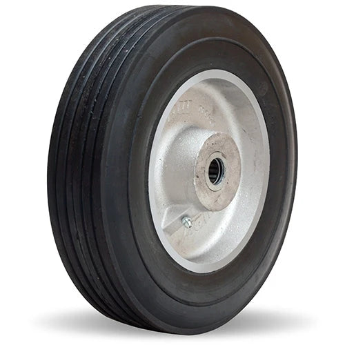 Hamilton 10" Super-Flex Rubber (60A) on Aluminum Caster Wheel, 700 lbs. Capacity - 2" Wide, 2 3/4" Hub Length with 1" Straight Roller Bearing Hamilton