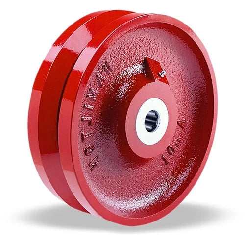 Hamilton 10" V-Grooved Metal Wheel with 3000 lbs. Load Capacity and Precision Tapered Roller Bearing - 3" x 3 1/4" Hub Length Hamilton