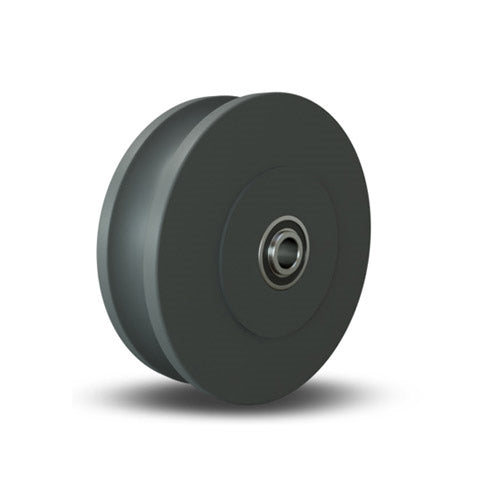 Hamilton U-Grooved Nylast Wheel, 10 Inch Diameter, 3/4 Inch Precision Ball Bearing for 2 Inch Track - Durable & High-Performance Industrial Wheel