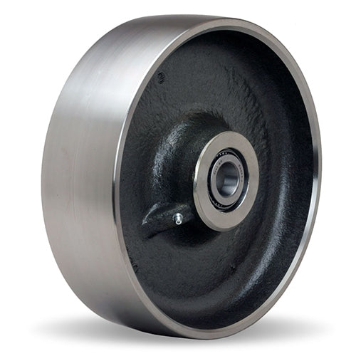 Heavy-duty 10-inch forged steel caster wheel with 16,000 lb capacity and 2 3/16-inch bore