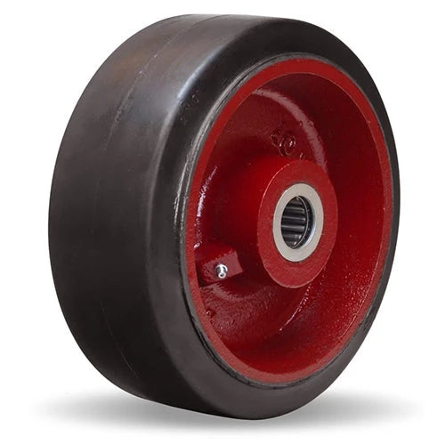 Hamilton W-1040-R-1 Mold-on Rubber on Cast Iron Wheel - 10" x 4" with 1" Bearing | Heavy-Duty & Smooth Operation for Industrial Use Hamilton