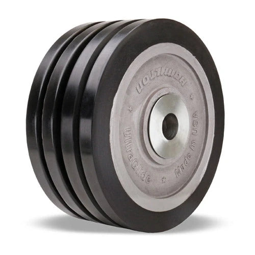 Hamilton Quad-Wheel UltraGlide 10" Polyurethane (70D) Wheel - 6000 lbs Load Capacity, 4" Wide, 4 5/8" Hub, 1-1/4" Precision Ball Bearing - Aluminum Core Flat Tread Hamilton