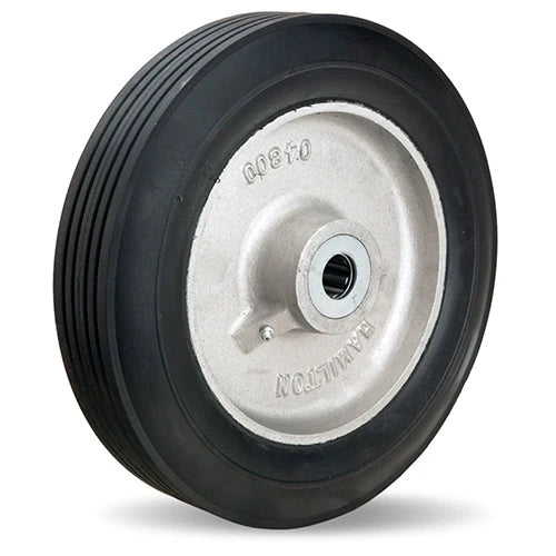 Hamilton 12" Super-Flex Rubber (60A) on Aluminum Wheel - 800 lbs Capacity, 2.75" Width, 3.25" Hub Length, 1" Straight Roller Bearing Hamilton