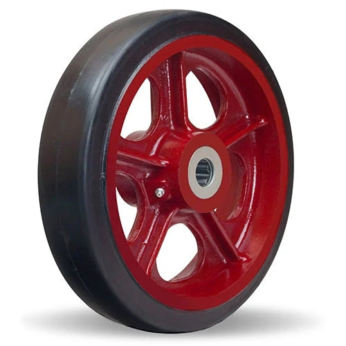 Hamilton W-1226-RT-1 Mold-on Rubber on Cast Iron Wheel - 12x2.5 Inch, 1" Precision Tapered Roller Bearing for Industrial Mobility Hamilton