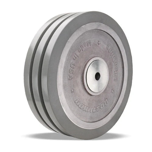 Hamilton UltraGlide 12-inch Triple-Wheel Caster - 5000 lbs Load Capacity, 95A Polyurethane Flat Tread on Aluminum Core, 3-inch Width, 3 1/2-inch Hub Length with 3/4-inch Sealed Precision Ball Bearing Hamilton
