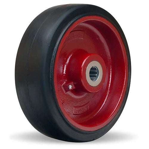 Hamilton W-1240-R-1-1/4 Mold-on Rubber on Cast Iron Wheel - 12" Diam x 4" Wide, 1-1/4" Straight Roller Bearing for Industrial Use Hamilton