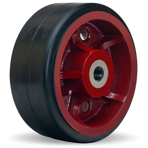 Hamilton Mold-on Rubber (70A) on Cast Iron Wheel W-1250-RL-2-7/16 - 12” Diameter, 5" Wide, 5 1/4" Hub Length with 2 7/16" Plain Bore for Heavy-Duty Industrial Applications Hamilton