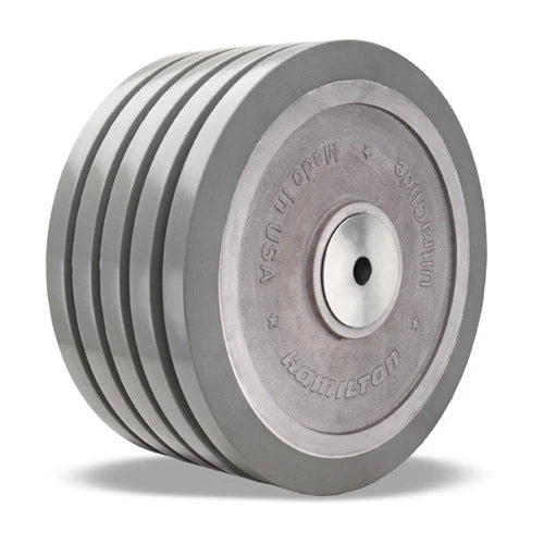 Hamilton UltraGlide 12-Inch 5-Wheel Polyurethane Flat Tread Caster - 6500 lbs Capacity, Aluminum Core, 5-Inch Width, 1 1/4-Inch Ball Bearing Hamilton