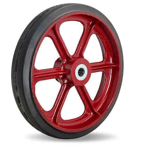Hamilton W-1630-R-1 Mold-on Rubber Wheel - 16" x 3", 70A on Cast Iron, 1" Straight Roller Bearing Hamilton