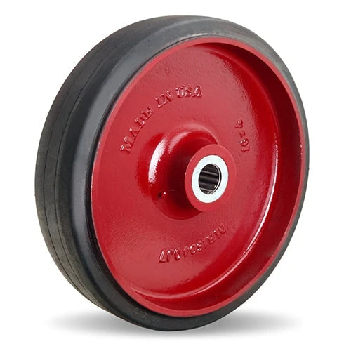 Hamilton W-1640-R-1-1/2 Mold-on Rubber Wheel, 16" Dia x 4" W - Cast Iron Core with 1 1/2" Roller Bearing for Industrial Use Hamilton