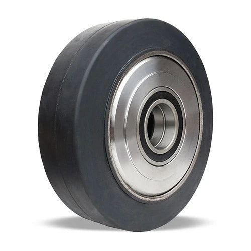 Hamilton TerraTech W-1650-PORB-2 Press-on Wheel - 16.25" Black Rubber, 5" Wide with 2" Sealed Precision Bearing for Industrial Use Hamilton