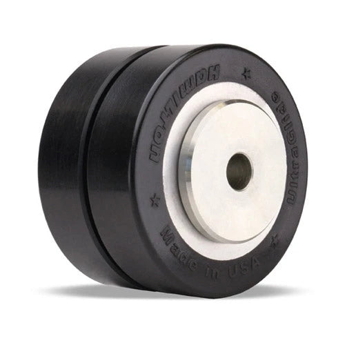 Hamilton Twin-Wheel UltraGlide 70D Polyurethane Caster - 1000 lbs Load Capacity, 3 1/2" Dia x 2" Wide, Aluminum Core, 1/2" Precision Ball Bearing Hamilton